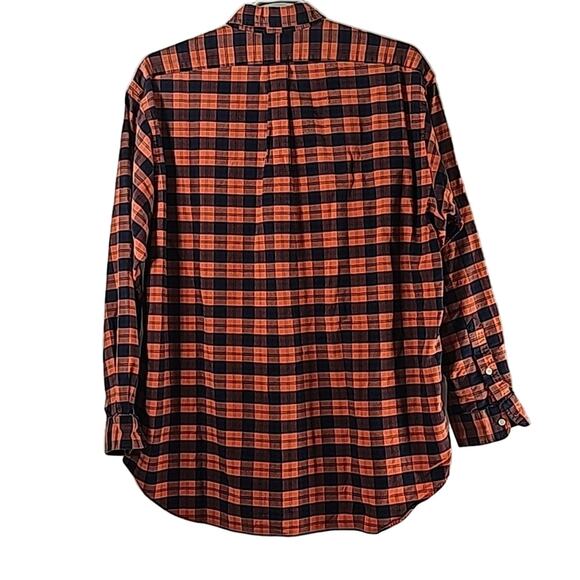 Lauren Ralph Lauren Mens Sz XL Orange Plaid Logo Button Down Long Sleeve Shirt - Picture 2 of 11
